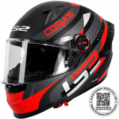 CASCO LS2 FF816 COSMOS MODOK NEGRO ROJO MATE ST | CERTIFICADO ECE 22.06
