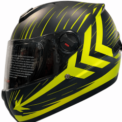 CASCO INTEGRAL GHB M-61 NEGRO AMARILLO MICA OSCURA | PROTECCIÓN Y ESTILO