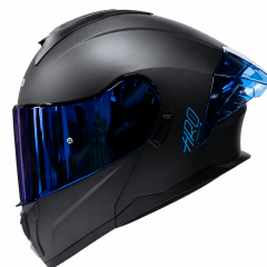 CASCO HRO 3480DV SOLID NEGRO AZUL MATE | CASCO ABATIBLE CERTIFICADO DOT