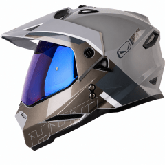 CASCO HRO MX-330DV DOWNHILL GRIS GRIS | CASCO MULTIPROPÓSITO CERTIFICADO DOT CON DOBLE VISOR
