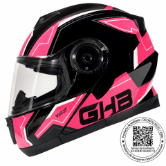 CASCO ABATIBLE GHB 160 STARK NEGRO ROSA | PROTECCIÓN Y COMODIDAD PARA CADA RUTA