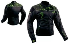chaqueta moto mujer atrox negra verde