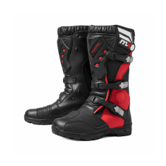 BOTAS PARA MOTO TIPO ADVENTURE NEGRA ROJA