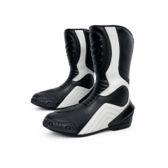 BOTAS PARA MOTO VITESE GP54 LARGAS DE CUERO NEGRA BLANCA