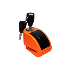 CANDADO PARA DISCO DE MOTO KOVIX KT6-FO CON ALARMA NARANJO