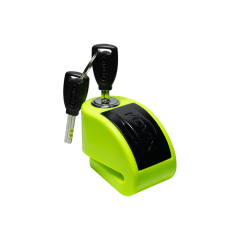 CANDADO PARA DISCO DE MOTO KOVIX KT6-FO CON ALARMA VERDE FLÚOR
