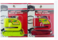 Candado de disco freno para Moto con Piola y Alarma