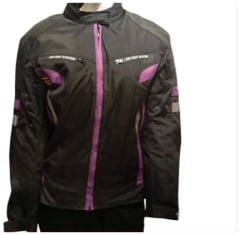 chaqueta moto mujer negro morado