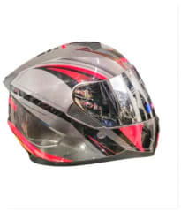 Casco Integral GHB M-67 gris rojo brillante mica espejo