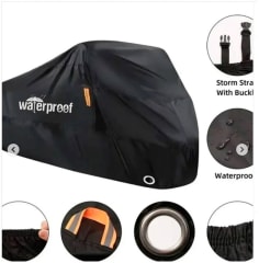 FUNDA PARA MOTO CON TIRA REFLECTANTE | COBERTURA EXTERIOR CONTRA POLVO, SOL Y LLUVIA