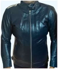 chaqueta cuero 1,8 mm mujer azul