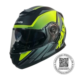 CASCO GHB 160 FAST NEGRO AMARILLO MATE ABATIBLE