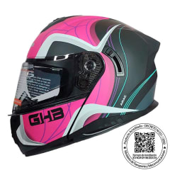 casco ghb 166 abatible ARAC NEGRO ROSA