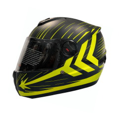 CASCO PARA MOTO INTEGRAL GHB M-61 NEGRO AMARILLO MICA OSCURA