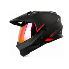 CASCO MOTO HRO MX-330DV SOLID NEGRO MATE ROJO | EXPLORA CON TOTAL CONFIANZA