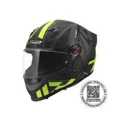 CASCO PARA MOTO LS2 FF816 COSMOS PASKAL CON VISOR SOLAR NEGRO Y AMARILLO MATE