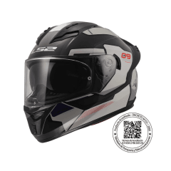CASCO PARA MOTO LS2 FF806 FUSION CE-09 NEGRO GRIS MATE CON VISOR SOLAR