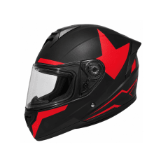 CASCO PARA MOTO INTEGRAL GHB M-67 NEGRO ROJO MATE