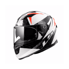 CASCO PARA MOTO  LS2 FF320 STREAM EVO COMMANDER BLANCO NEGRO ROJO