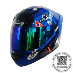 CASCO LS2 FF352 EVO BIG ONE AZUL BLANCO SPOILER AZUL (mica transparente)