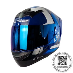 CASCO LS2 FF352 EVO DOWN AZUL MICA IRIDIUM AZUL SPOILER AZUL