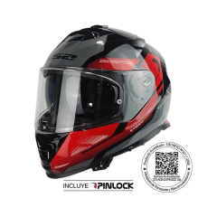 CASCO INTEGRAL LS2 FF800 STORM II KRONOS ROJO GRIS