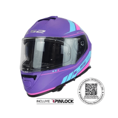 CASCO PARA MOTO LS2 FF800 STORM II FIST MORADO AZUL MATE