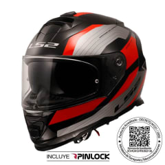 CASCO LS2 FF800 STORM II ROCKER SILVER ROJO