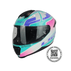 CASCO PARA MOTO INTEGRAL LS2 FF802 FLASH II IMPACT BLANCO ROSA CELESTE