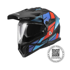 CASCO LS2 MX702 PIONEER II BLOCK NEGRO ROJO AZUL MATE