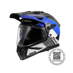 CASCO PARA MOTO LS2 MX702 PIONEER II RALLY AZUL BLANCO MATE
