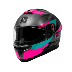 CASCO PARA MOTO  MT FF114 HUMMER QUO C9 ROSA BRILLO