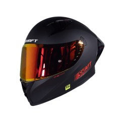 CASCO INTEGRAL PARA MOTO SHAFT 526 SP EVO SOLID NEGRO ROJO ECE 22.06