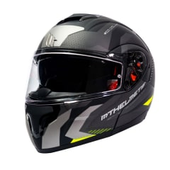 CASCO MT HELMETS ATOM SV HÍBRIDO F2 AMARILLO FLÚOR | CASCO ABATIBLE CERTIFICADO CON VISOR SOLAR