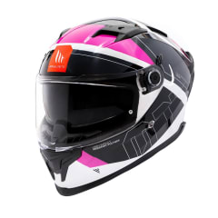 CASCO MT HELMETS BRAKER SV A8 LAB ROSA BRILLO| SEGURIDAD DE NUEVA GENERACIÓN CON VISOR SOLAR