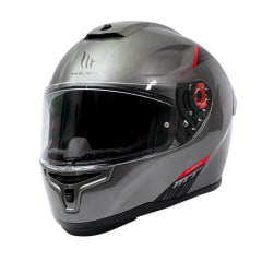 CASCO MT FF114 HUMMER SOLID A2 TITANIUM BRILLO | PROTECCIÓN INTELIGENTE (VISOR OSCURO DE REGALO)