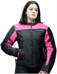 chaqueta cordura mujer negra rosa