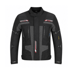 CHAQUETA PARA MOTO HOMBRE ATROX CE 2101 CON PROTECCIONES NEGRA ROJA
