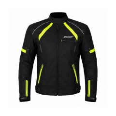 CHAQUETA PARA MOTO HOMBRE ATROX 2129 CON PROTECCIONES NEGRA AMARILLA