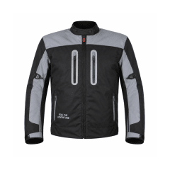 CHAQUETA PARA MOTO ATROX CARDINAL BREAK CON PROTECCIONES NEGRA Y GRIS