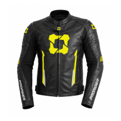CHAQUETA PRORIDER UNLIMITED V2 CUERO 1,8 MM Y JOROBA NEGRO AMARILLO FLÚOR
