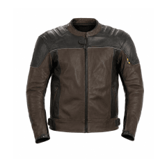 CHAQUETA PARA MOTO COLOSO CUERO VACUNO 1,3 MM CAFÉ