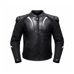 CHAQUETA PARA MOTO DE CUERO NEPTUNO NEGRA