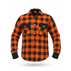 CHAQUETA PARA MOTO ZOQA TIPO LEÑADORA NARANJO CON PROTECCIONES