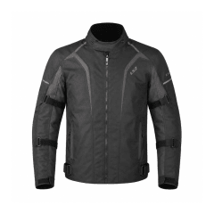 CHAQUETA LS2 SEPANG NEGRA GRIS CON PROTECCIONES CE