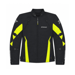 CHAQUETA PARA MOTO MUJER SPEAR MFT ONE CON PROTECCIONES NEGRA AMARILLA