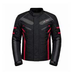 CHAQUETA MOTO CORDURA RB NEGRO ROJO | RESISTENCIA Y PROTECCIÓN PARA CADA RUTA