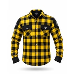 CHAQUETA PARA MOTO ZOQA TIPO LEÑADORA AMARILLA CON PROTECCIONES