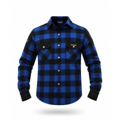 CHAQUETA PARA MOTO ZOQA TIPO LEÑADORA AZUL CON PROTECCIONES