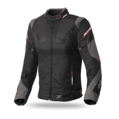 CHAQUETA SEVENTY SD-JR71 PARA MOTO | INVIERNO RACING FEMENINA NEGRA ROJA